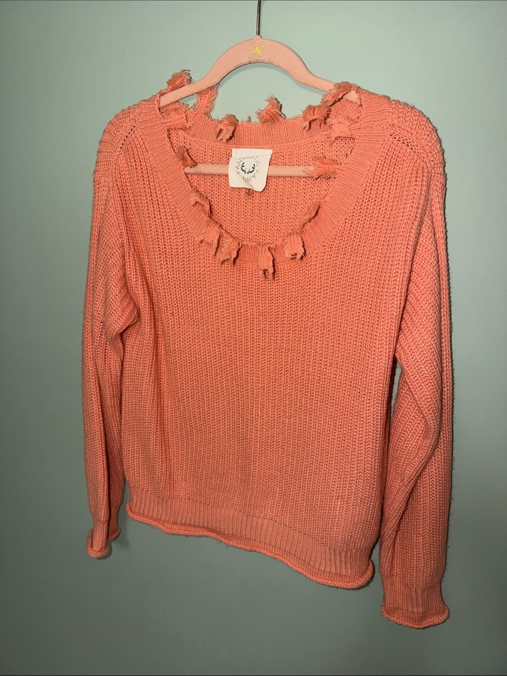 Boutique Distressed Crewneck Sweater